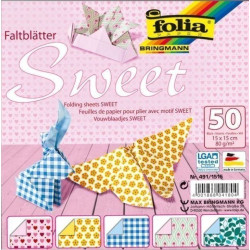 PAPEL ORIGAMI 50 Hj. 15x15 cm SWEET