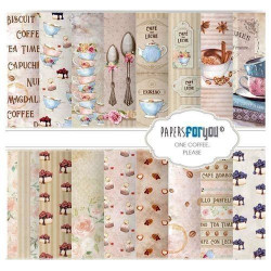 Set 12 Hj. papel Scrap FOR YOU 30,5x30,5 cm Coffee