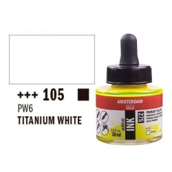 Tinta acrilica AMSTERDAM 30 ml (105) Blanco Titanio