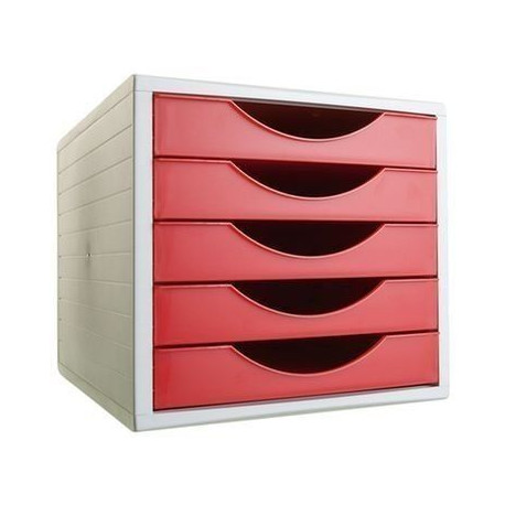 Modulo con 5 cajones ArchivoTec 4005 Gris/Rojo