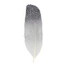 Plumas Decoradas 6 Un. de 12 cm Glitter Plata