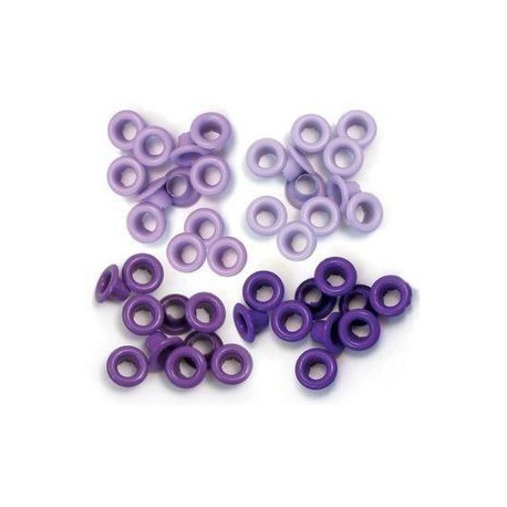 Pack 60 Ojetes We R 8 mm Tonos Lilas