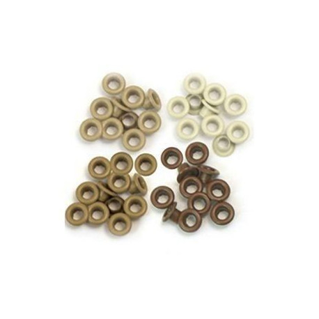 Pack 60 Ojetes We R 8 mm Tonos Marrones