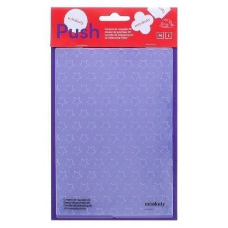 Carpeta de repujado 2D PUSH (41017) 127x178 mm Estrellas