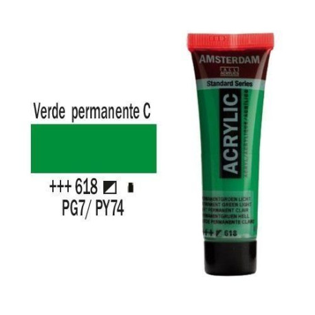 Acrilico Amsterdam 20 ml (618) Verde Perm. Claro