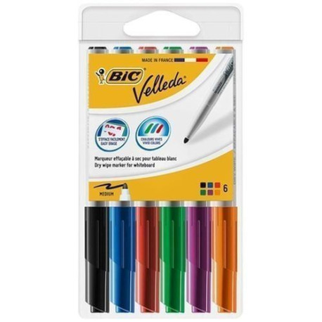 PACK 6 ROTUL. PIZARRA BLANCA BIC VELLEDA SURTIDOS