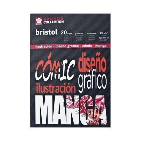 BLOC MANGA A4 BRISTOL 20 Hj. 250 gr SAKURA