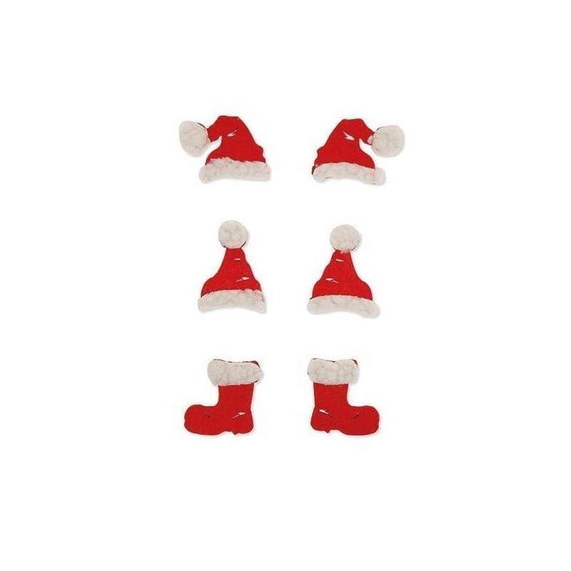 FIGURAS DE FIELTRO NAVIDAD BOTAS Y GORROS