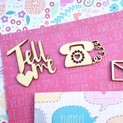 SCRAP "TELL ME" 22 FORMAS DE MADERA