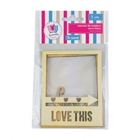 Pack 2 Marcos de Madera 8x10 cm Love