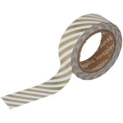 Washi Tape Metalizado Brillo 15 mm x 10 m Rayas Oro