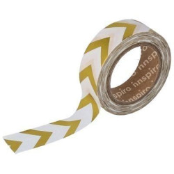 Washi Tape Metalizado Brillo 15 mm x 10 m Flechas Oro