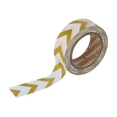 Washi Tape Metalizado Brillo 15 mm x 10 m Flechas Oro