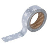 Washi Tape Metalizado Brillo 15 mm x 10 m Estrellas Plata