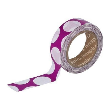 Washi Tape Metalizado Brillo 15 mm x 10 m Topos Rosa