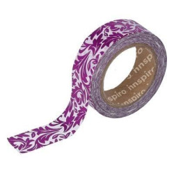 Washi Tape Metalizado Brillo 15 mm x 10 m Arabesco Rosa