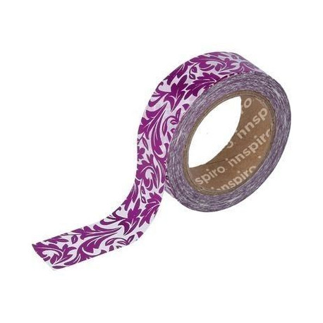 Washi Tape Metalizado Brillo 15 mm x 10 m Arabesco Rosa