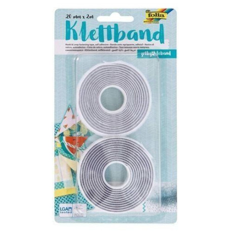 Cinta de cierre VELCRO Adhesivo 2 m x 20 mm Blanco