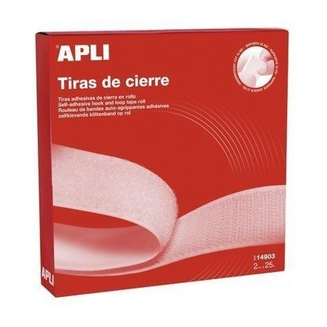 Cinta de cierre VELCRO Adhesivo 25 m x 20 mm Blanco