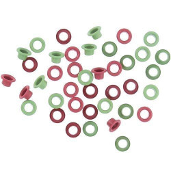 Ojales (Eyelets) Innspiro 40 Un. 7/4 mm Rosa/Verde