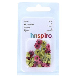 Ojales (Eyelets) Innspiro 30 Un. 10/4 mm Flores