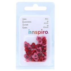 Ojales (Eyelets) Innspiro 30 Un. 10/4 mm Corazones.