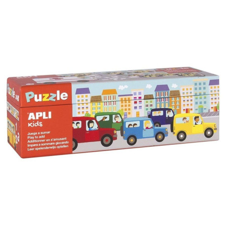 Caja 10 Puzzles APLI 17196 Juega a Sumar Transportes