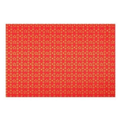 Goma Eva Glitter 40x60 cm Roja Estrellas Oro