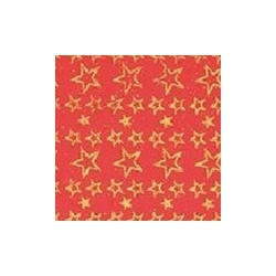 Goma Eva Glitter 40x60 cm Roja Estrellas Oro