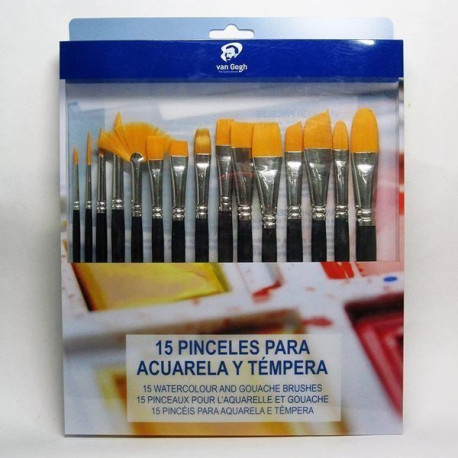 SET 15 PINCELES MANGO CORTO TORAY VAN GOGH