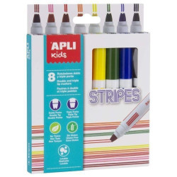 Estuche 8 Rotuladores STRIPES Apli Kids 16809