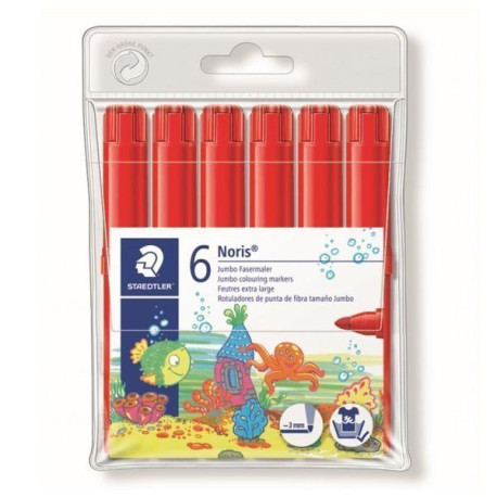 Pack 6 Rotuladores Staedtler Noris 340-2 Rojo