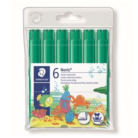 Pack 6 Rotuladores Staedtler Noris 340-5 Verde Oscuro