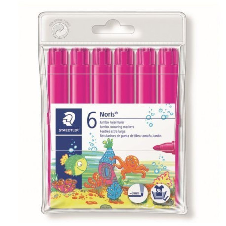 Pack 6 Rotuladores Staedtler Noris 340-20 Rosa Magenta