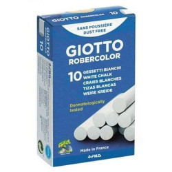 Caja 10 Tizas redondas GIOTTO ROBERCOLOR Blancas