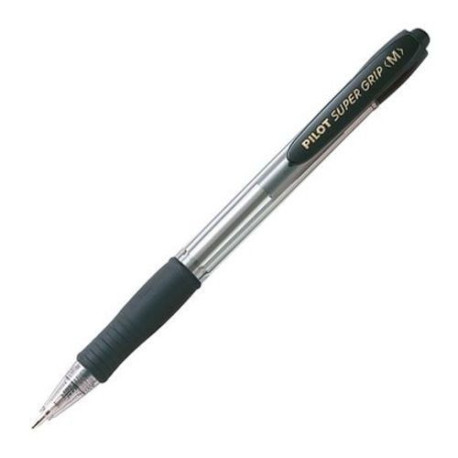 Bolígrafo PILOT SUPER GRIP (M) Retráctil Negro