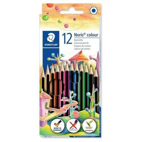 Caja 12 lapices STAEDTLER Noris 185 colores surtidos