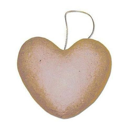 COLGANTE 3D CORAZON PAPEL MACHE 10 cm  (IN)