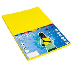 Pack 100 Hojas A4 papel 80 gr. Amarillo Intenso