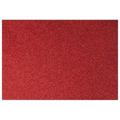 Cartulina Purpurina 50x65 cm color Rojo