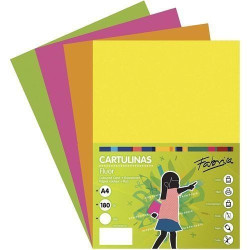 Pack 50 Cartulinas A4 Surtidas en Colores Fluor
