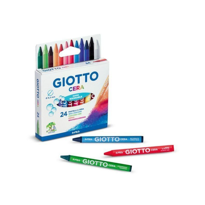 Giotto Ceras caja 24 colores de 8,5x90 mm            