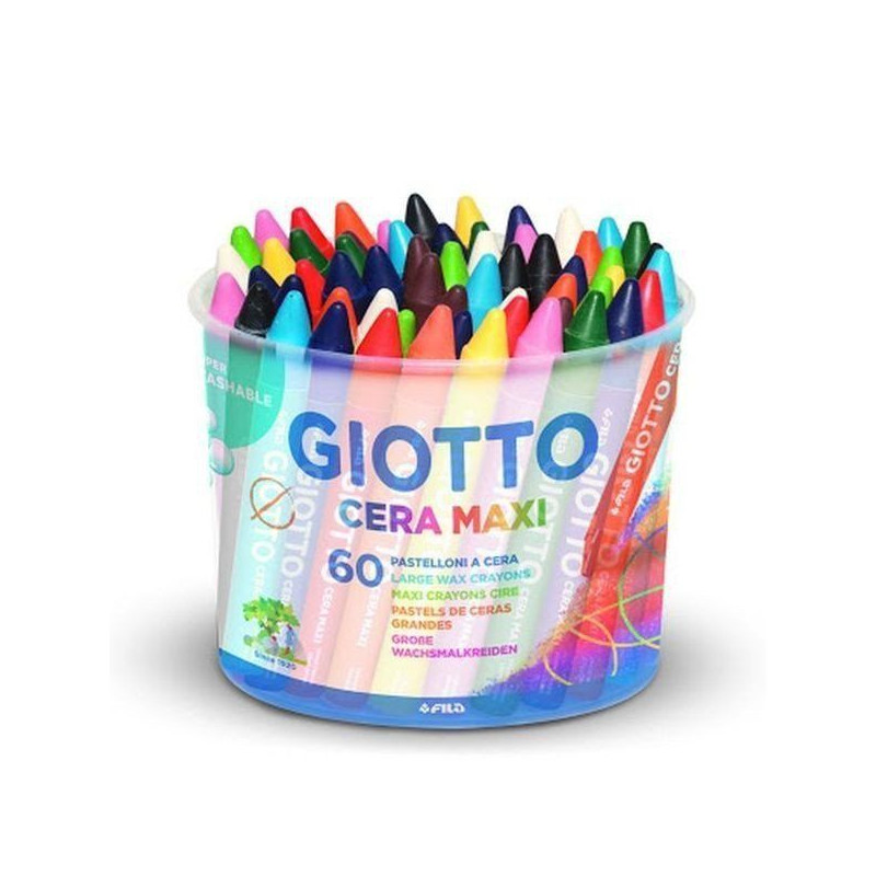 Giotto Ceras Maxi bote 5x12 colores de 11,5x100 mm            