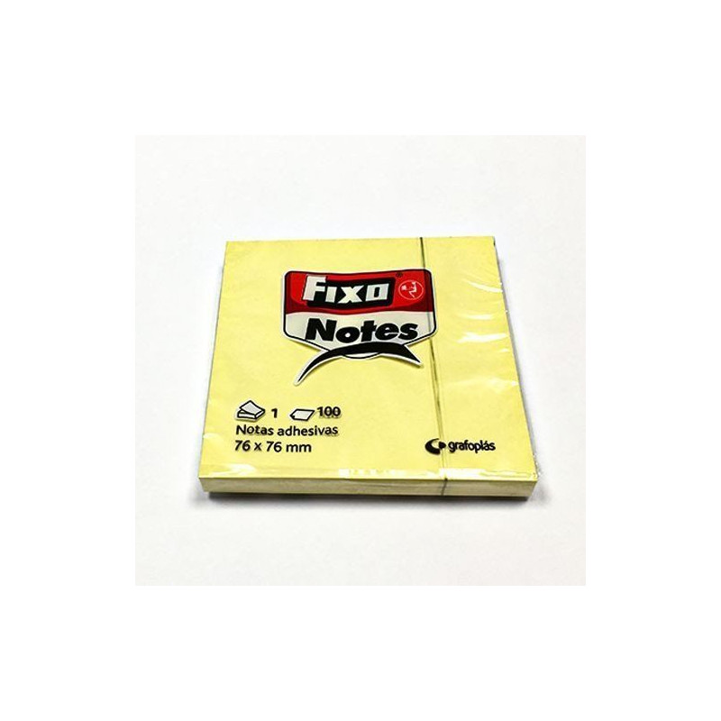 Bloc Notas Adhesivas FIXO 100 Hj. 76x76 mm AMARILLO 