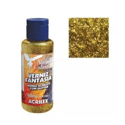 Barniz Fantasia 60 ml Acrilex Glitter Plata