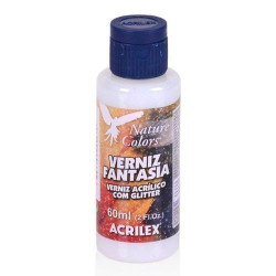 Barniz Fantasia 60 ml Acrilex Glitter Plata