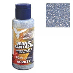 Barniz Fantasia 60 ml Acrilex Glitter Plata