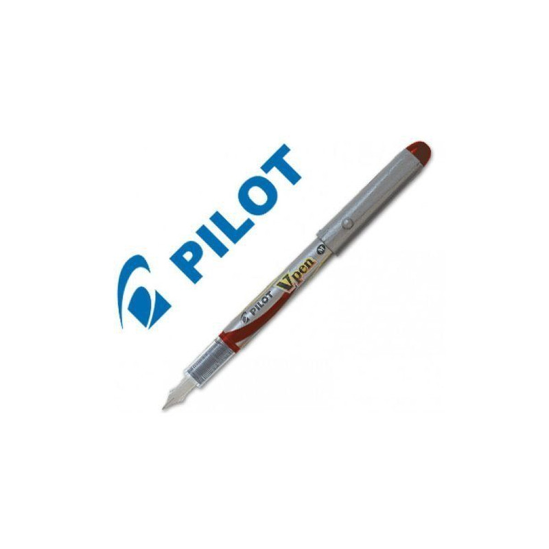 Pluma desechable PILOT V-Pen Silver Rojo