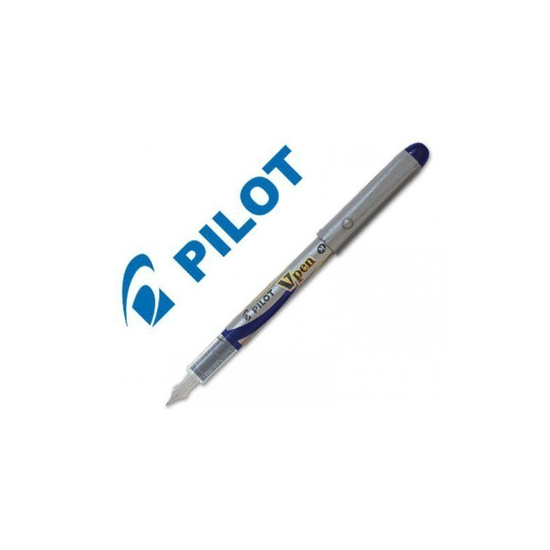 Pluma desechable PILOT V-Pen Silver Azul