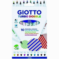 Caja 10 Rotuladores GIOTTO Doble Punta